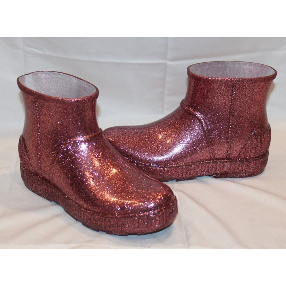 UGG WOMEN'S DRIZLITA WATERPROOF RAIN BOOTS PINK GLITTER YOUTH‎ 5 - Picture 3 of 6